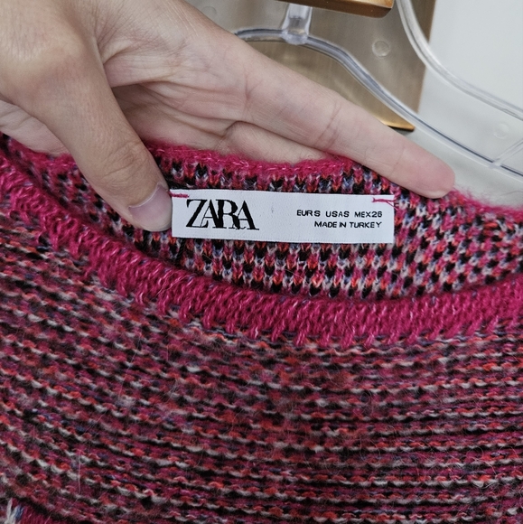 Zara Pink Jacquard Knit Tunic Sweater Dress NWT Size Small - Picture 8 of 16
